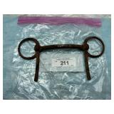 ANTIQUE HALF-CHEEK MULLEN MOUTH HORSE BRIDLE BIT.