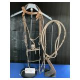 LEATHER HEADSTALL W/BROWBAND AND THROAT LATCH AND