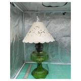 ALADDIN MODEL B NU TYPE GREEN OIL LAMP W/PAPER