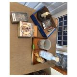 Misc lot inc Christmas and wine decorations