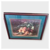 Peaches & Grapes in Gold Framed Wall Art