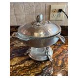 vintage hammered aluminum chafing dish