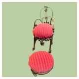 Vintage Tin Can Folk Art Ottoman and Chair