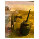 Oilcan and vintage pencil sharpener