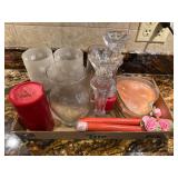 Lot of glassware and candles