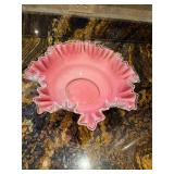 PINK vintage Fenton Silver Crest bowl