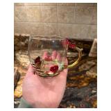 Red rose and butterfly tea
