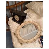 Clock and mirror decorative