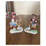 Vintage Arnart Porcelain Girl & Boy Figurine Goose