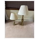 2 brass lamps