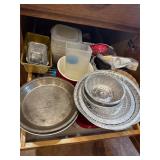 Large lot of bakeware, pie and containers