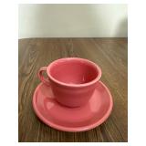 Fiesta pink cup and sauce