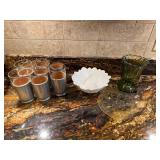 Aluminum glassware , depression glass yellow , +