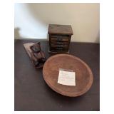Wood bear door stopper , wood bowl , coasters