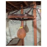 Wall mounted vintage leather speed bag BRING TOOLS