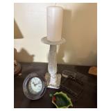 Decorative candlestick clock and miscellaneous