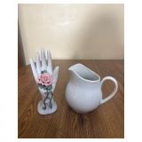 Hand and milk pitcher marked Brazil