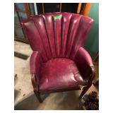 Red leather style chair ( damaged )
