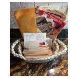 Vintage paper clippings and handwritten recipes