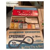 Vintage Monopoly and box only Speedway by marx