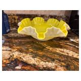 Fenton Yellow Goldenrod Overlay Hobnail Milk Glass