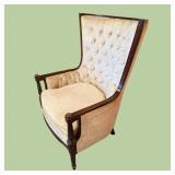 Bergï¿½re Chair w/ Cream Upholstered back & Armrest