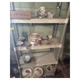 Contents of shelf, old dishes