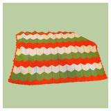 Vintage ZigZag Chevron Afghan Orange