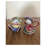 Flitz and Floyd snowman creamer, sugar