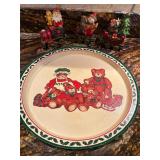 Vintage pot Perry press and Christmas train