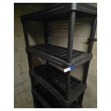 Four-Tier Black Plastic Storage Shelving Unit