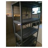 Five-Tier Black Plastic Storage Shelf Unit