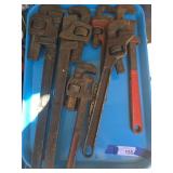 6 Heavy Duty Pipe Wrenches Assorted