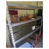 Metal Shelving Unit with Contents