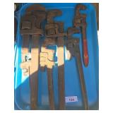 Five Assorted Pipe Wrenches
