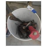 Bucket of Mixed Metal Hand Tools