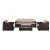 Pulaski 4 pc Modern Wicker Outdoor Living Set