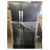 Whirlpool black side by side refrigerator with