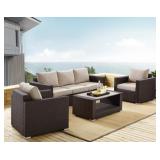 Pulaski 4 pc Outdoor Modern Wicker Weave Set