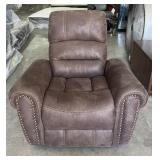 Brown Nailhead Recliner