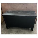 Black Distressed Lift Top Chest