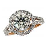 14k Gold 2.10 ct Round Brilliant Diamond Ring