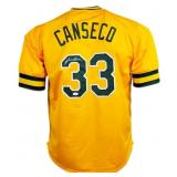 Autographed Jose Canseco Yellow Baseball Jersey