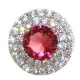 Round 2.50 ct Ruby Halo Pendant