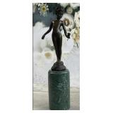 YOUNG GIRL NUDE ART DECO BRONZE BY MOREAU