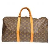 LOUIS VUITTON KEEPALL 50 MONOGRAM TRAVEL HANDBAG