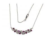 Brilliant Ruby & White Sapphire Necklace