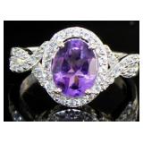 Oval 2.60 ct Amethyst Designer Ring