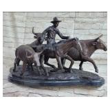 FREDERICK REMINGTON STAMPEDE BRONZE SCULPTURE