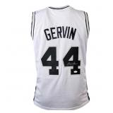 Autographed George Gervin White Basketball Jersey